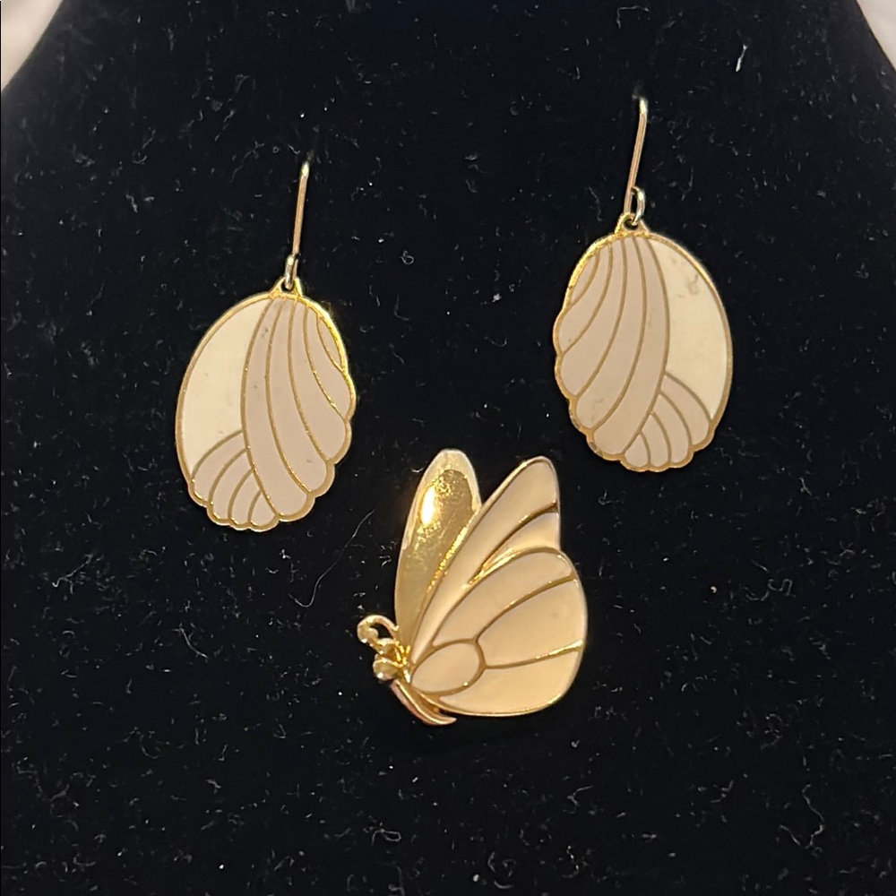 Gold Enamel Jewelry Set